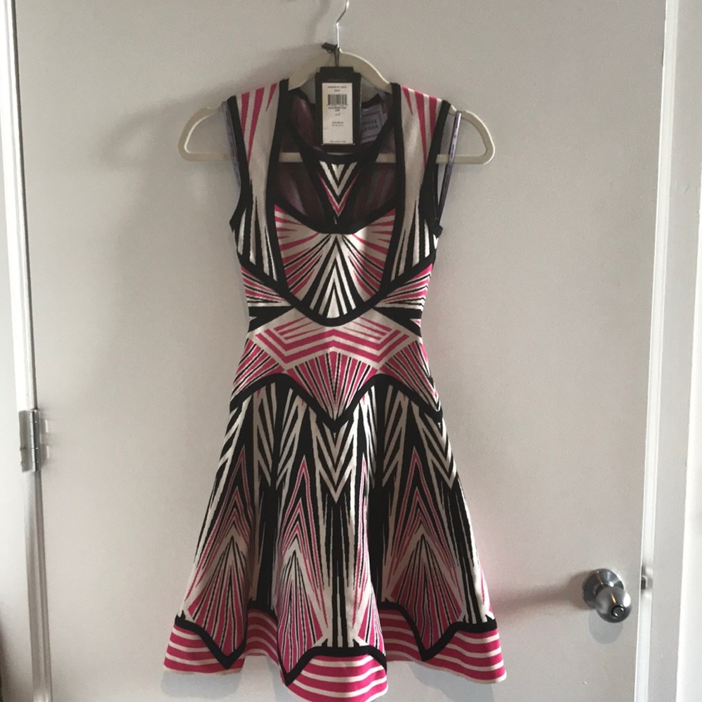Herve Leger Anaya Dress Size Small Pink
